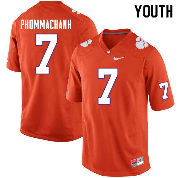 Youth #7 Taisun Phommachanh Clemson Tigers College Football Jerseys Sale-Orange - Click Image to Close
